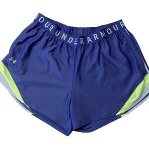 LG Women's Athletic Shorts in Blue and Neon Green